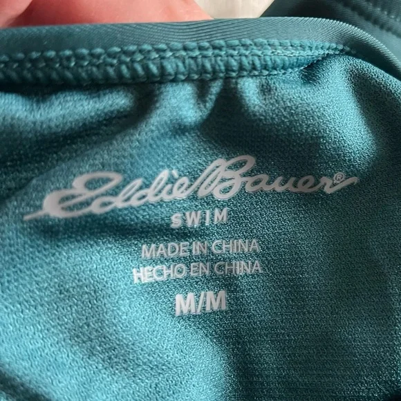 Eddie Bauer Women's One Piece High Neck Swimsuit Bathing Suit in Green - Picture 7 of 8